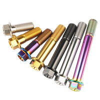 Wanyifa Titanium Bolt M12x30 35 40 45 50 55 60 65 70 75 80 85 90mm Flange Hex Head Screws for Motorcycle Pitch 1.25/1.5mm