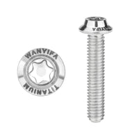 Wanyifa Titanium Bolt M3x6 8 10 12 15 18 20mm Disc-Shaped Umbrella Torx T10 Head with Logo Screw Ti Fasteners