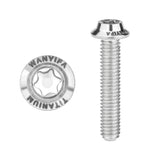 Wanyifa Titanium Bolt M3x6 8 10 12 15 18 20mm Disc-Shaped Umbrella Torx T10 Head with Logo Screw Ti Fasteners