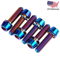 Wanyifa 6pcs Titanium Bolts M5x16 18 20mm Taper Hex Head with Non-Shedding Washer Screws US Stock