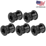 Wanyifa 5pcs Titanium Bolts M8 Road Mountain Bike Crankset Double Chainwheel Bolt Bicycle Dental Plate Chainring Screws US Stock