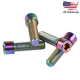 Wanyifa 4pcs Titanium Bolts M7x20 25mm Cap Allen Head with Washer Screws for Bicycle US Stock