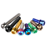Wanyifa Titanium Bolt M5/M6x16 18 20 25 30 35mm Chamfered Hex Head with Non-shedding Washer Screw for Mountain Bike Road Bicycle Fixing Handlebar Stem