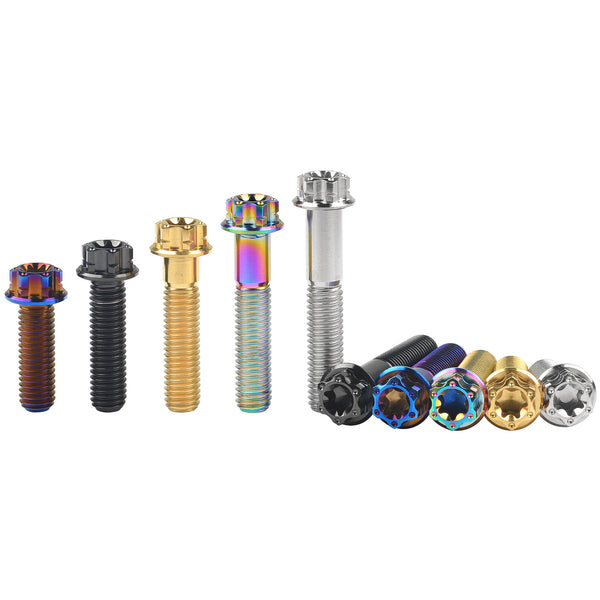 Wanyifa Titanium Bolt M8x20 25 30 35 40 45 50 55mm Flange Torx T40 Head Screw for Motorcycle Bike Car