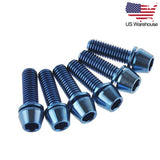 Wanyifa 6pcs Titanium Bolts M5x16 18 20mm Taper Hex Head with Non-Shedding Washer Screws US Stock