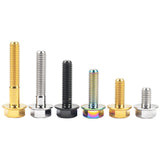 Wanyifa Titanium Bolt M6x10 15 20 25 30 35mm DIN6921 Flange Hex Head Screw for Motorcycle Ti Fastener