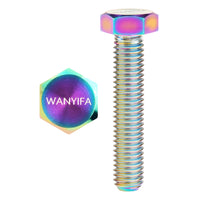 Wanyifa Titanium Bolt M8x15 20 25 30 35 40 45 50 55 60 65 70 75 80mm DIN933 Hexagon Head Full Threaded with "WANYIFA" Logo Screw