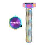 Wanyifa Titanium Bolt M8x15 20 25 30 35 40 45 50 55 60 65 70 75 80mm DIN933 Hexagon Head Full Threaded with "WANYIFA" Logo Screw