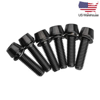 Wanyifa 6pcs Titanium Bolts M5x16 18 20mm Taper Hex Head with Non-Shedding Washer Screws US Stock