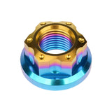 Wanyifa Titanium Nut M6 M8 M10 M12 M14 M16 Fancy Flange Nuts for Bicycle Motorcycle Car Rear Axle Modification Accessories