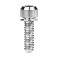 Wanyifa Titanium Bolt M5/M6x16 18 20 25 30 35mm Chamfered Hex Head with Non-shedding Washer Screw for Mountain Bike Road Bicycle Fixing Handlebar Stem