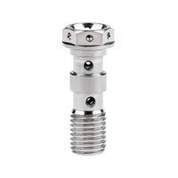 Wanyifa Titanium Bolt M10 Pitch1.0/1.25mm Flange Hex Head Oil Pipe Double Holes Banjo Screw for Motorcycle Brembo Brake Dual Line