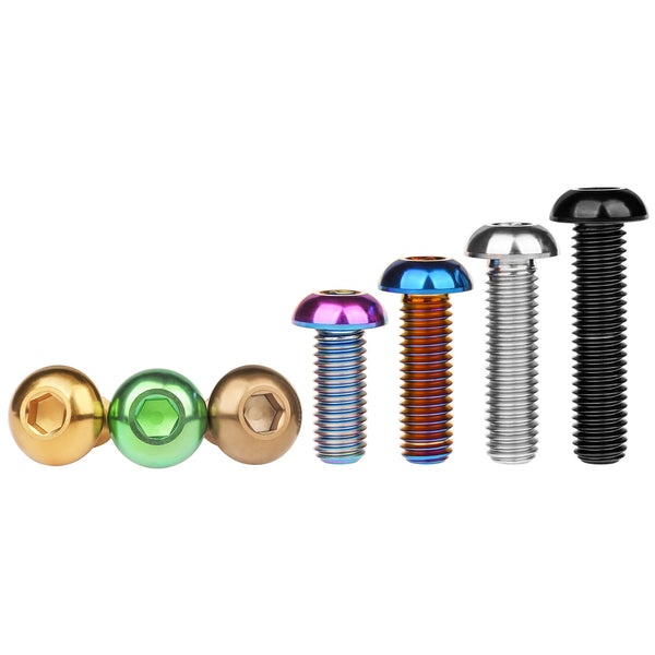 Wanyifa Titanium Bolt M6x12 16 20 25 30mm Button Hex Allen Head Screws for Motorcycle Car Aeromodelling Refit