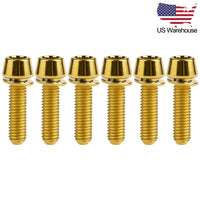 Wanyifa 6pcs Titanium Bolts M5x16 18 20mm Taper Hex Head with Non-Shedding Washer Screws US Stock