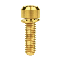 Wanyifa Titanium Bolt M5/M6x16 18 20 25 30 35mm Chamfered Hex Head with Non-shedding Washer Screw for Mountain Bike Road Bicycle Fixing Handlebar Stem