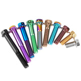 Wanyifa Titanium Bolt M6/M8x10 15 20 25 30 35 40 45 50 55 60 65mm Flange External Hex Head with Drilled Holes Screw for Motorcycle Car