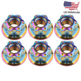 Wanyifa 6pcs Titanium Nut M6 M8 M10 Fancy Rear Nuts for Bicycle Motorcycle Axle Car US Stock