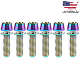 Wanyifa 6pcs Titanium Bolts M5x16 18 20mm Taper Hex Head with Non-Shedding Washer Screws US Stock