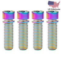 Wanyifa 4pcs Titanium Bolts M7x20 25mm Cap Allen Head with Washer Screws for Bicycle US Stock