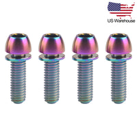 Wanyifa 4pcs Titanium Bolts M6x18 20mm Round Allen Head with Washer Screws for Bicycle Disc Brake Caliper US Stock