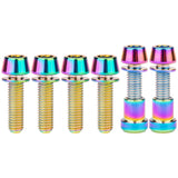 Wanyifa Titanium Bolt Set 4pcs M5x16mm Screws+2pcs M5x18mm Screws+2pcs Steerer Clamp Nuts for Mountain Road Bike 3T ARX LTD Stem Complete Screws Sets Upgrade Kit