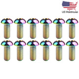 Wanyifa 12pcs Titanium Bolt M5x10mm Button Torx T25 Head Screw for Bicycle Disc Brake Rotor Bike Water Bottle Cage Screws US Stock