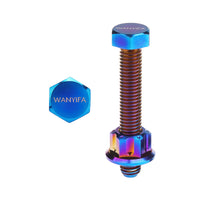 Wanyifa Titanium Bolt M8x50mm Chain Adjuster Screw with "WANYIFA" Logo & Nut Kit Set for Motorcycle Suzuki RM125 RM250 RMZ250 RMZ450 Dirtbikes