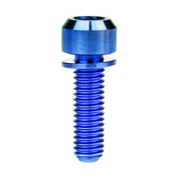 Wanyifa Titanium Bolt M5/M6x16 18 20 25 30 35mm Chamfered Hex Head with Non-shedding Washer Screw for Mountain Bike Road Bicycle Fixing Handlebar Stem