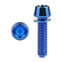 Wanyifa Titanium Bolt M6x16 18 20 25mm Taper Hex Head with Non-Shedding Washer Screw for Bicycle Crank Brake