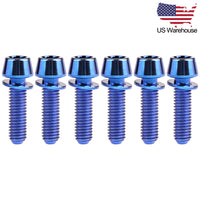 Wanyifa 6pcs Titanium Bolts M5x16 18 20mm Taper Hex Head with Non-Shedding Washer Screws US Stock