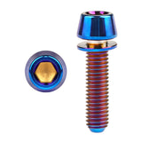 Wanyifa Titanium Bolt M6x16 18 20 25mm Taper Hex Head with Non-Shedding Washer Screw for Bicycle Crank Brake