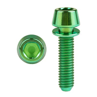 Wanyifa Titanium Bolt M6x16 18 20 25mm Taper Hex Head with Non-Shedding Washer Screw for Bicycle Crank Brake