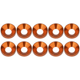 Wanyifa 10pcs Aluminum Alloy Countersunk Washers M2 M2.5 M3 M3.5 M4 M5 M6 M8 M10 Anodized Colourful Countersunk Head Bolt Washer Gaskets