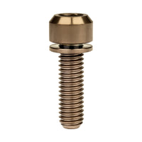 Wanyifa Titanium Bolt M5/M6x16 18 20 25 30 35mm Chamfered Hex Head with Non-shedding Washer Screw for Mountain Bike Road Bicycle Fixing Handlebar Stem