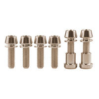 Wanyifa Titanium Bolt Set 4pcs M5x16mm Screws+2pcs M5x18mm Screws+2pcs Steerer Clamp Nuts for Mountain Road Bike 3T ARX LTD Stem Complete Screws Sets Upgrade Kit