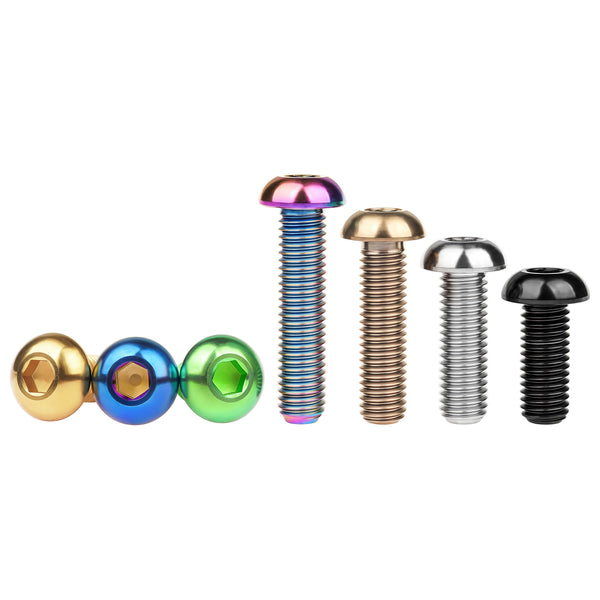 Wanyifa Titanium Bolt M8x15 20 25 30 35mm Button Hex Allen Key Head Screw for Motor Bike Disc Brake