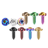 Wanyifa Titanium Bolt M4/M5x15mm Fancy Disc-Shaped Torx T25 Head Self-Tapping Screw for Motorcycle Bicycle Car Boat Refit