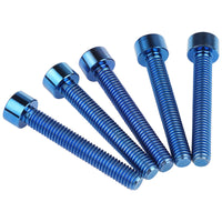 Wanyifa Titanium Bolt M6x40mm Cap Socket Hex Head Full Threaded Screw Blue Color for Bike Motorcycle