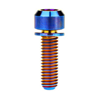 Wanyifa Titanium Bolt M5/M6x16 18 20 25 30 35mm Chamfered Hex Head with Non-shedding Washer Screw for Mountain Bike Road Bicycle Fixing Handlebar Stem
