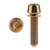 Wanyifa Titanium Bolt M6x16 18 20 25mm Taper Hex Head with Non-Shedding Washer Screw for Bicycle Crank Brake