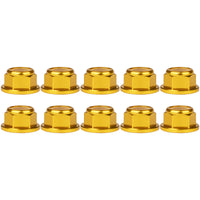 Wanyifa 10pcs Aluminum Nuts M2 M3 M4 M5 M6 M8 Anodized Colourful Flange Hexagon Head Nylon Lock Nut Serrated Lock Spinlock Nuts