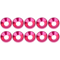 Wanyifa 10pcs Aluminum Alloy Countersunk Washers M2 M2.5 M3 M3.5 M4 M5 M6 M8 M10 Anodized Colourful Countersunk Head Bolt Washer Gaskets