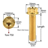 Wanyifa Titanium Bolt M10x15 20 25 30 35 40 45 50 55 60 65 70 75 80 85 90mm Flange Torx T50 Screw Pitch 1.25mm