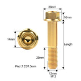 Wanyifa Titanium Bolt M12x30 35 40 45 50 55 60 65 70 75 80 85 90mm Flange Hex Head Screws for Motorcycle Pitch 1.25/1.5mm