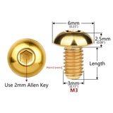 Wanyifa Titanium M3x8 1015mm六角ボタンヘッドボルトネジ自転車用