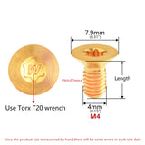 Wanyifa Titanium Bolt M4x8 10 12 15 20 25 30 35mm Countersunk Torx T20 with "W" Logo Screw Ti Fasteners