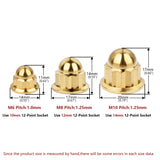 Wanyifa Titanium Nut M6 M8 M10 Dome Cap External 12-Point Acorn Nuts for Motorcycle Car Exhaust Pipe