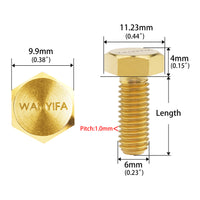 Wanyifa Titanium Bolt M6x10 15 20 25 30 35 40 45 50 55 60mm DIN933 Hexagon Head Full Threaded with "WANYIFA" Logo Screw