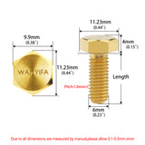 Wanyifa Titanium Bolt M6x10 15 20 25 30 35 40 45 50 55 60mm DIN933 Hexagon Head Full Threaded with "WANYIFA" Logo Screw