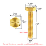 Wanyifa Titanium Bolt M8x15 20 25 30 35 40 45 50 55 60 65 70 75 80mm DIN933 Hexagon Head Full Threaded with "WANYIFA" Logo Screw